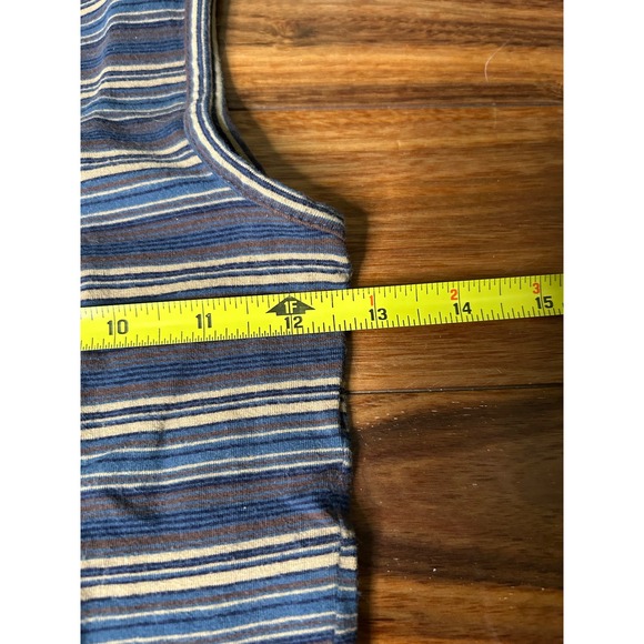 Wet Seal Y2K Striped Lace Up Tank Top Women's Sleeveless Casual Blue Brown Small - Picture 5 of 8